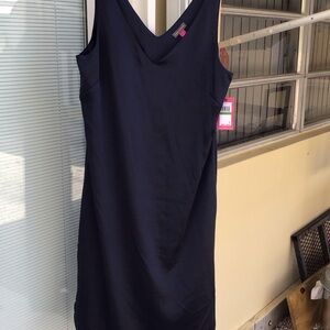 Vince Camuto Navy Sleeveless V-Neck Midi Dress